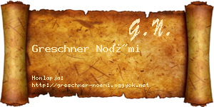 Greschner Noémi névjegykártya